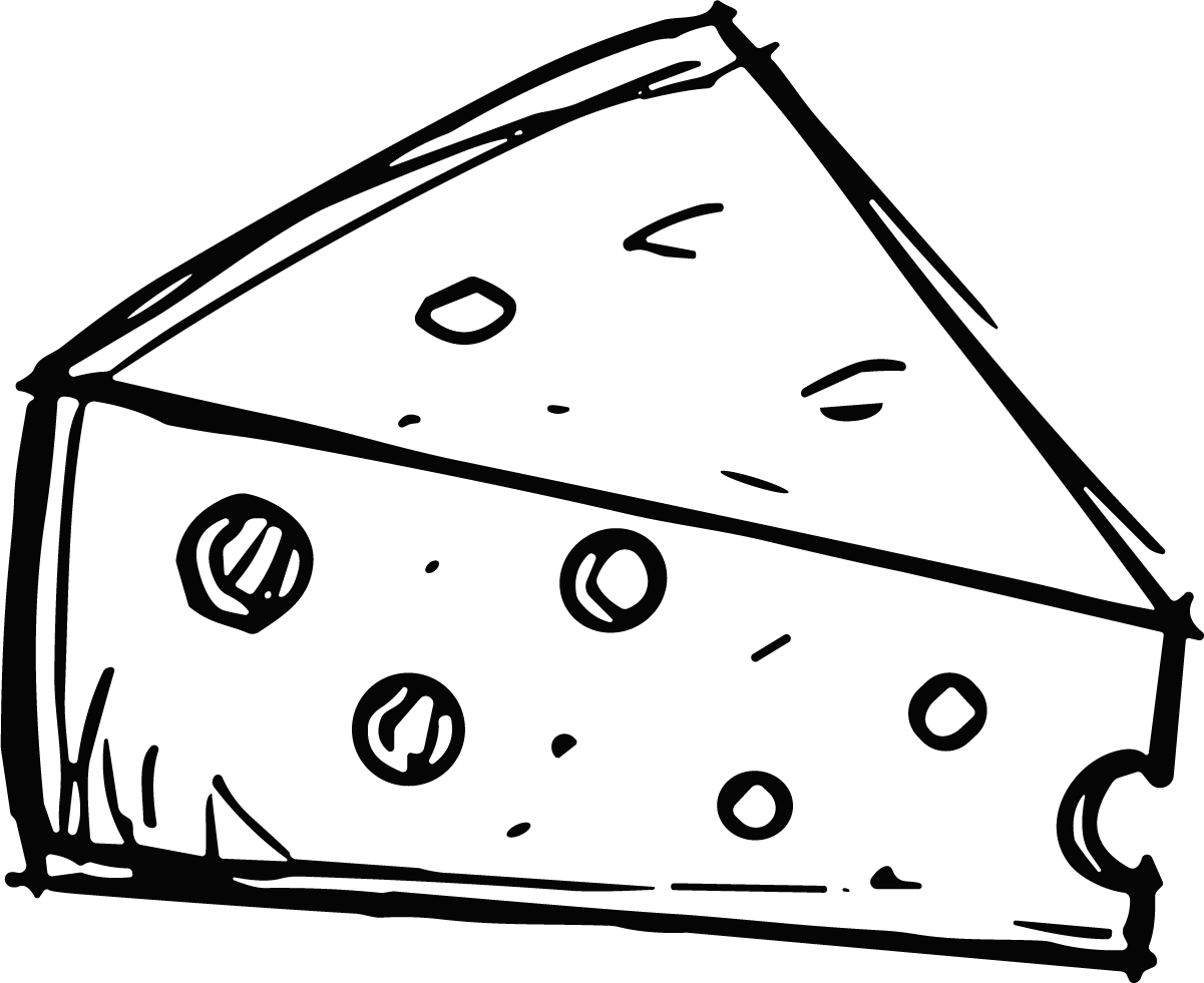 Cheese Wedge SVG Bold Outline Vector - Image 1