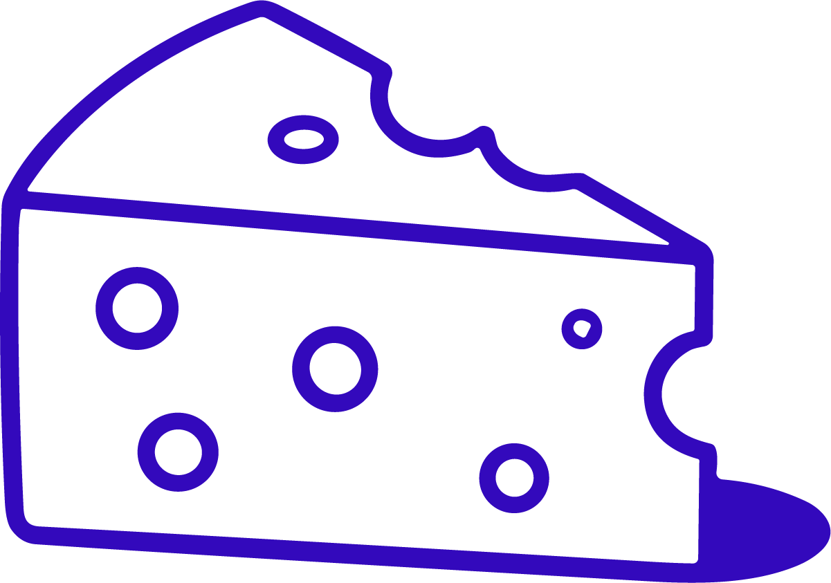 Cheese Wedge SVG Bold Outline Vector - Image 1