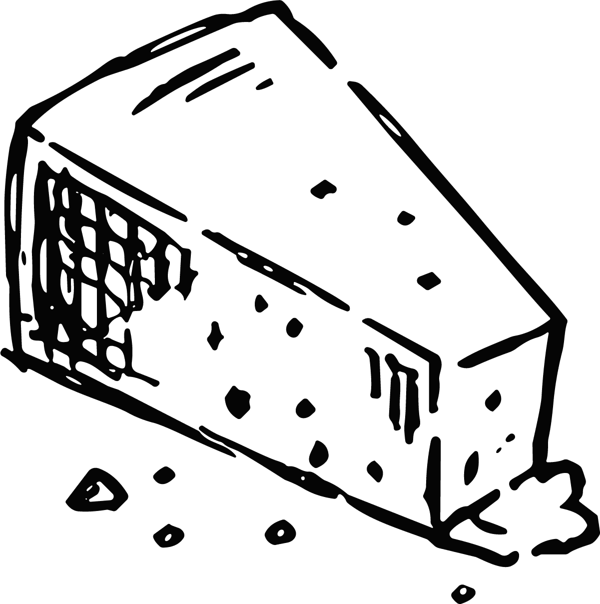 Cheese Wedge SVG Bold Outline Vector - Image 1