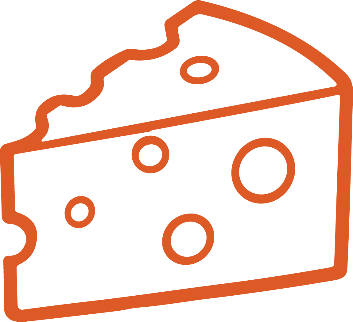 Cheese Wedge SVG Bold Outline Vector - Image 1