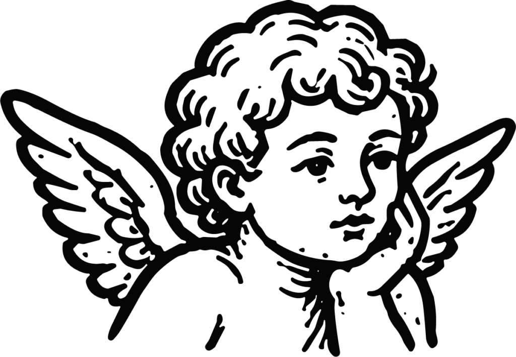 Cherub Angel SVG Classic Engraving Vector