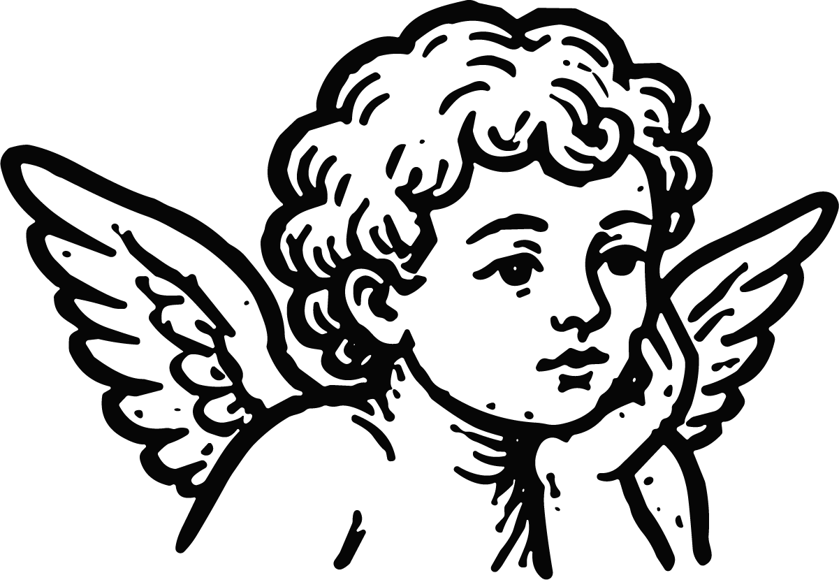 Cherub Angel SVG Classic Engraving Vector - Image 1