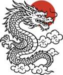Chinese Dragon SVG Bold Tattoo Style Vector