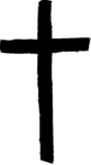 Christian Cross Rough Brush Stroke Vector