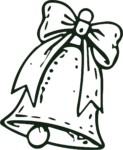 Christmas Bell SVG Ribboned Outline Vector