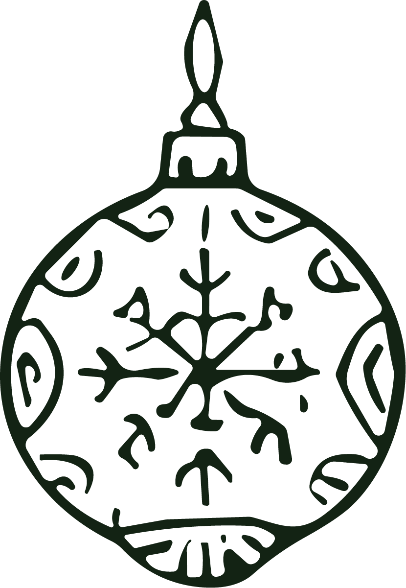 Christmas Ornament SVG Snowflake Bauble Vector - Image 1