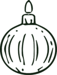 Christmas Ornament SVG Hand-Sketched Outline Vector