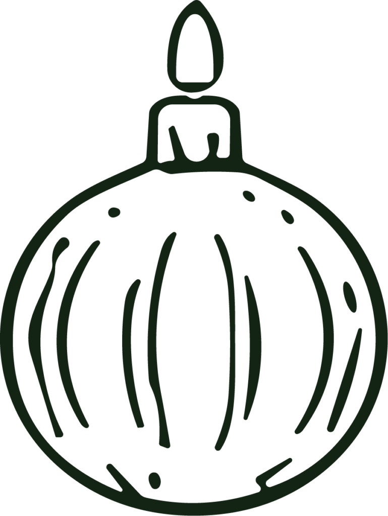 Christmas Ornament SVG Hand-Sketched Outline Vector