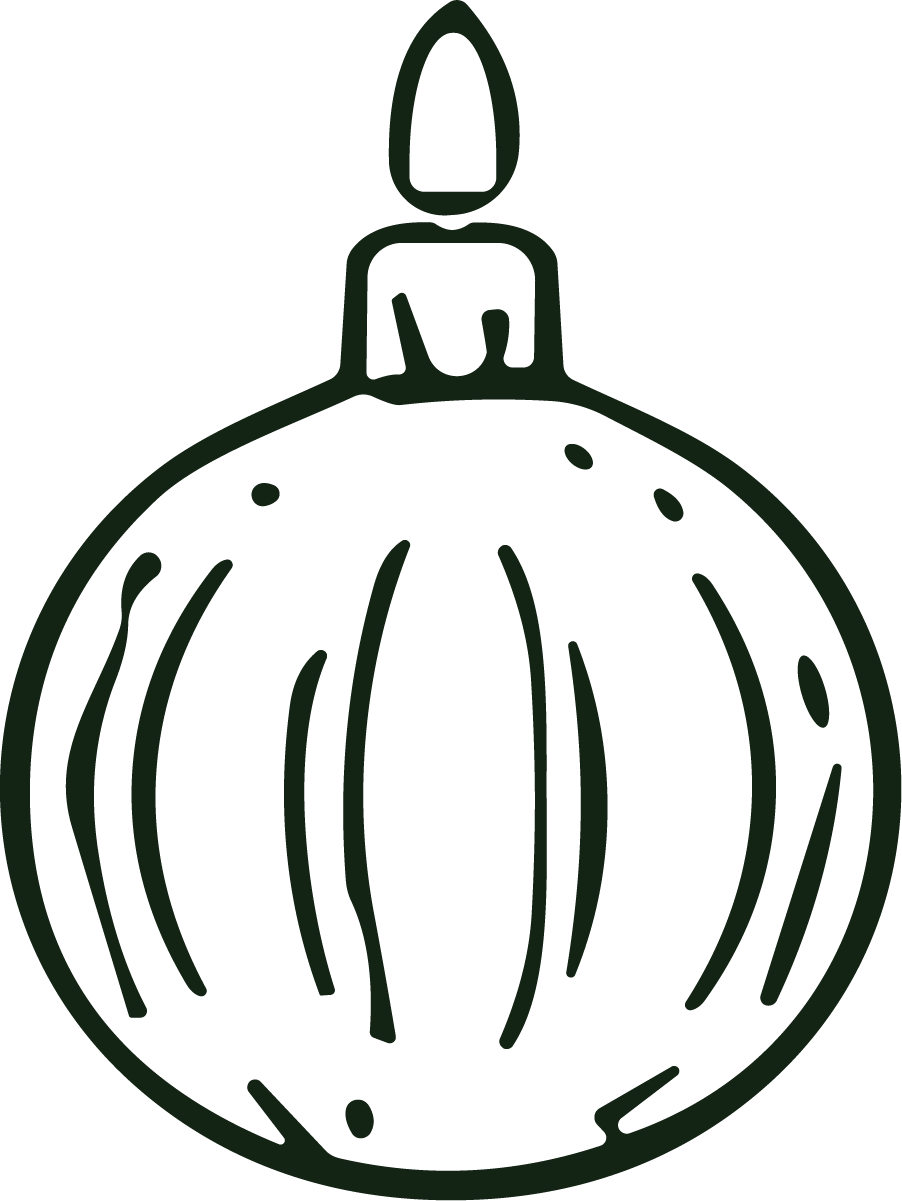 Christmas Ornament SVG Hand-Sketched Outline Vector - Image 1