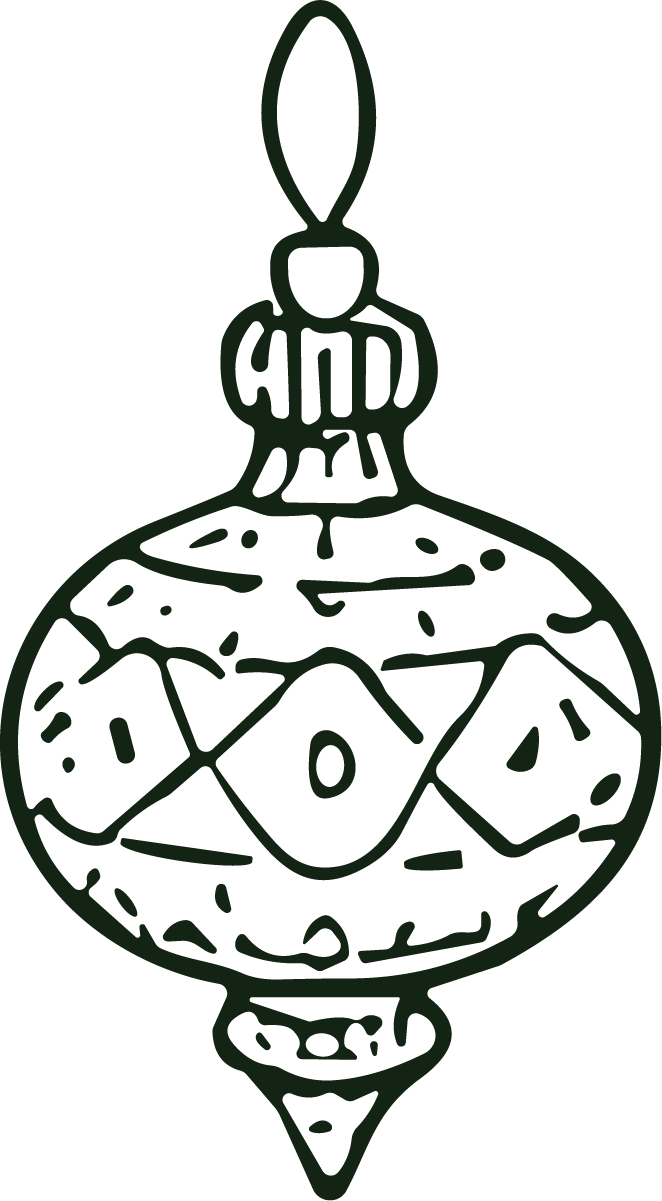 Christmas Ornament SVG Outlined Bauble Vector - Image 1