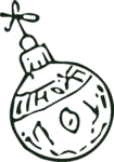 Christmas Ornament SVG Sketchy Outline Vector