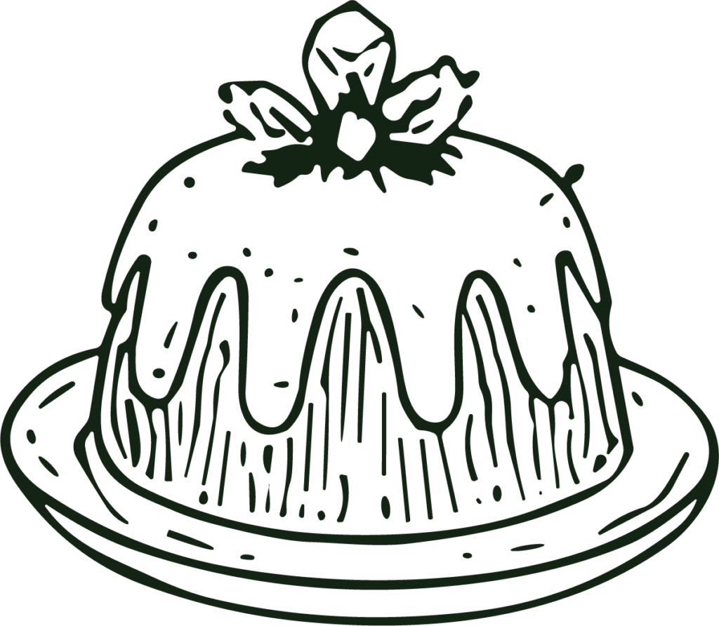 Christmas Pudding SVG Festive Line Sketch Vector