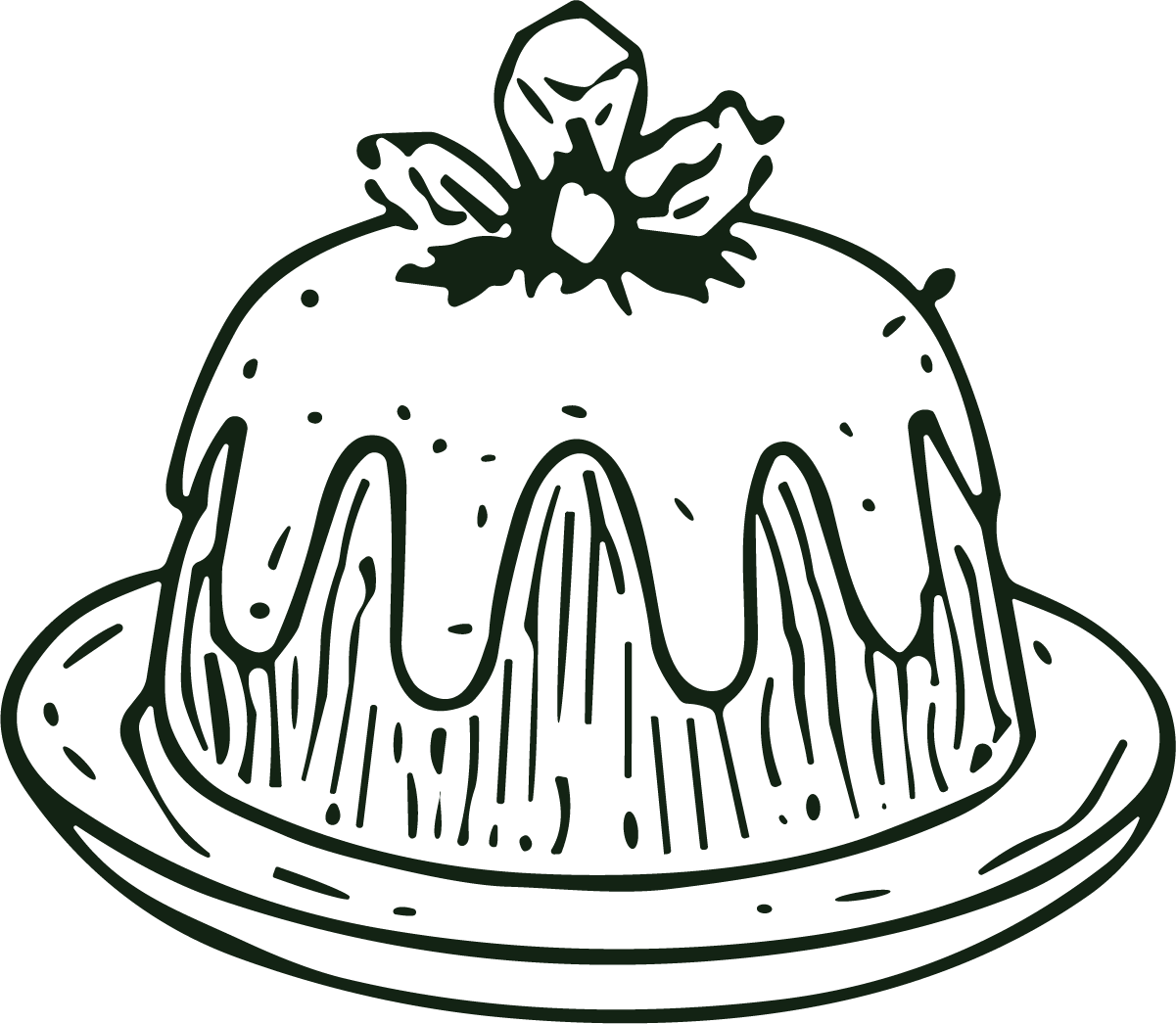 Christmas Pudding SVG Festive Line Sketch Vector - Image 1