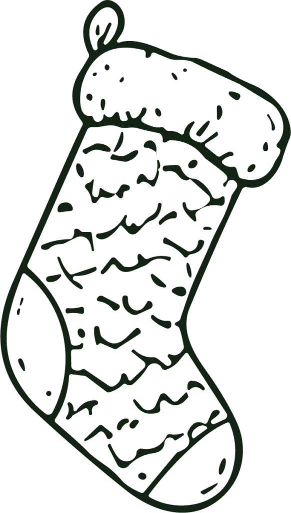 Christmas Stocking SVG Textured Outline Vector