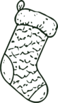 Christmas Stocking SVG Textured Outline Vector