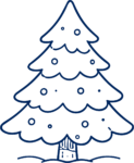 Christmas Tree SVG Simple Outline Vector