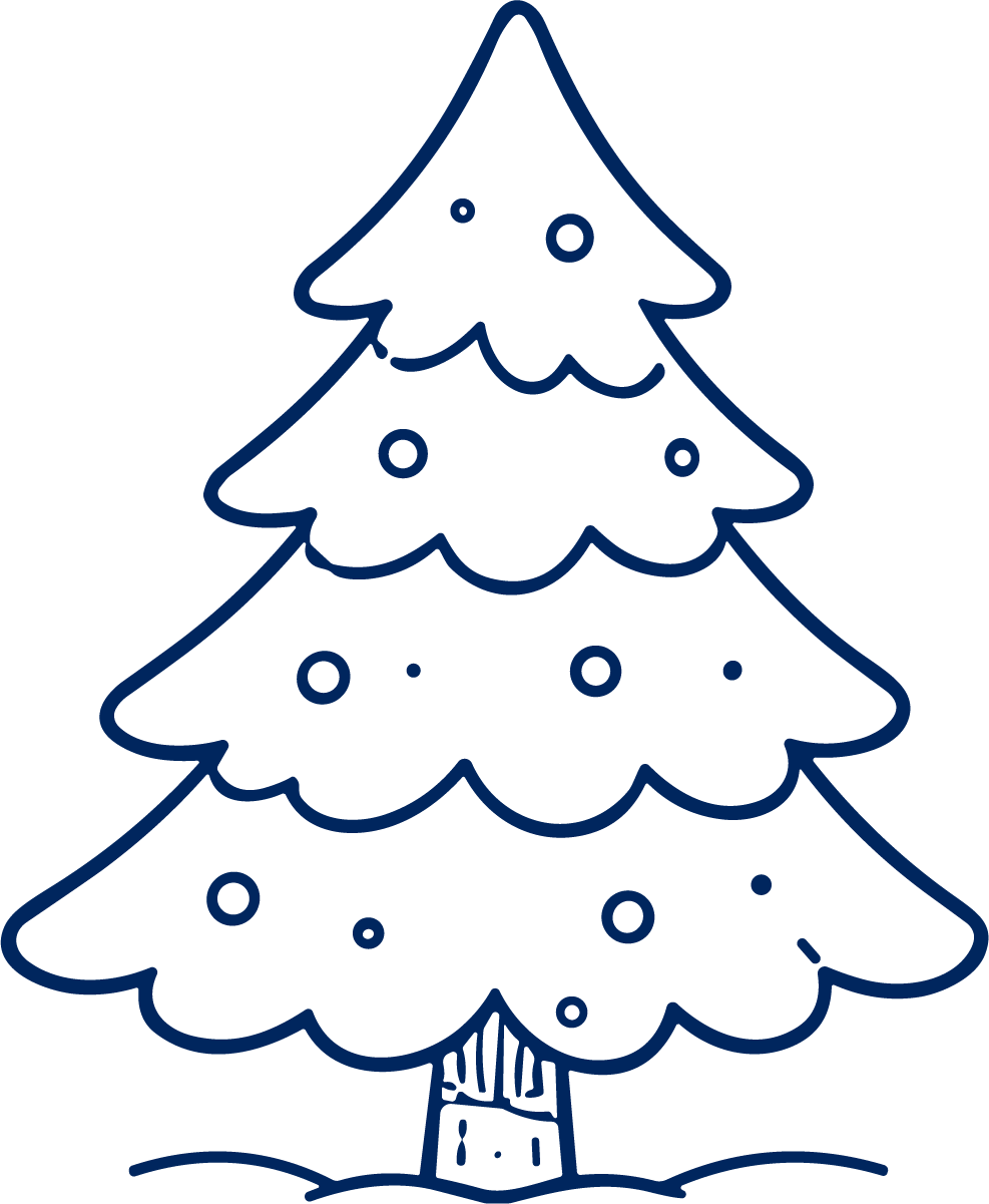 Christmas Tree SVG Simple Outline Vector - Image 1