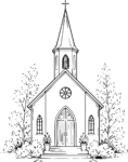 Church Building SVG Detailed Steeple Vector