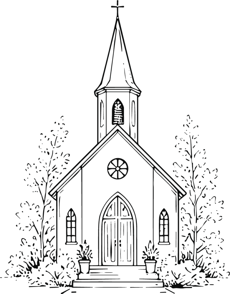 Church Building SVG Detailed Steeple Vector