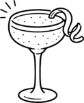 Cocktail Glass SVG Sketchy Bar Line Vector