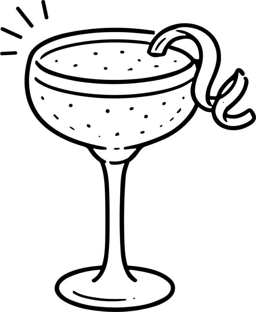 Cocktail Glass SVG Sketchy Bar Line Vector