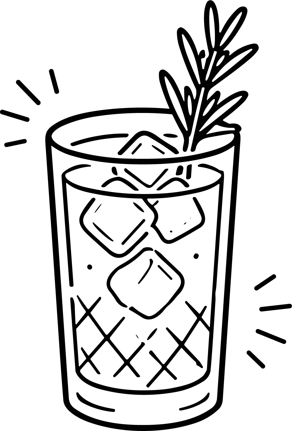 Cocktail Glass SVG Rustic Sketch Vector - Image 1