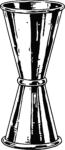 Cocktail Jigger Bold Metallic Sheen Vector
