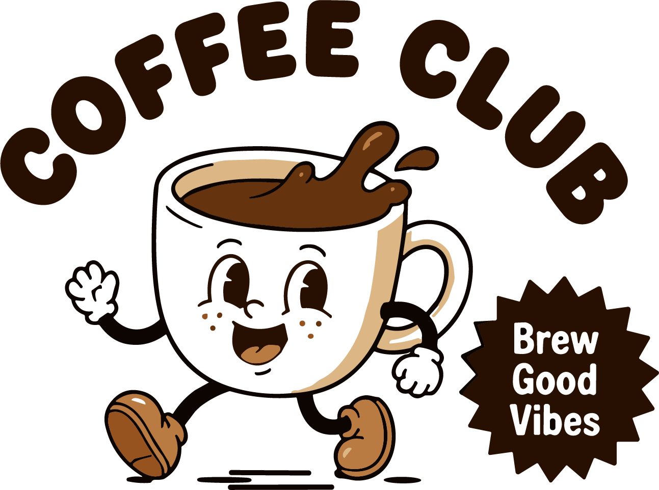 Coffee Cup Character SVG Playful Walking Vector - Image 1