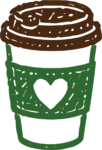Coffee Cup SVG Heart Sleeve Vector