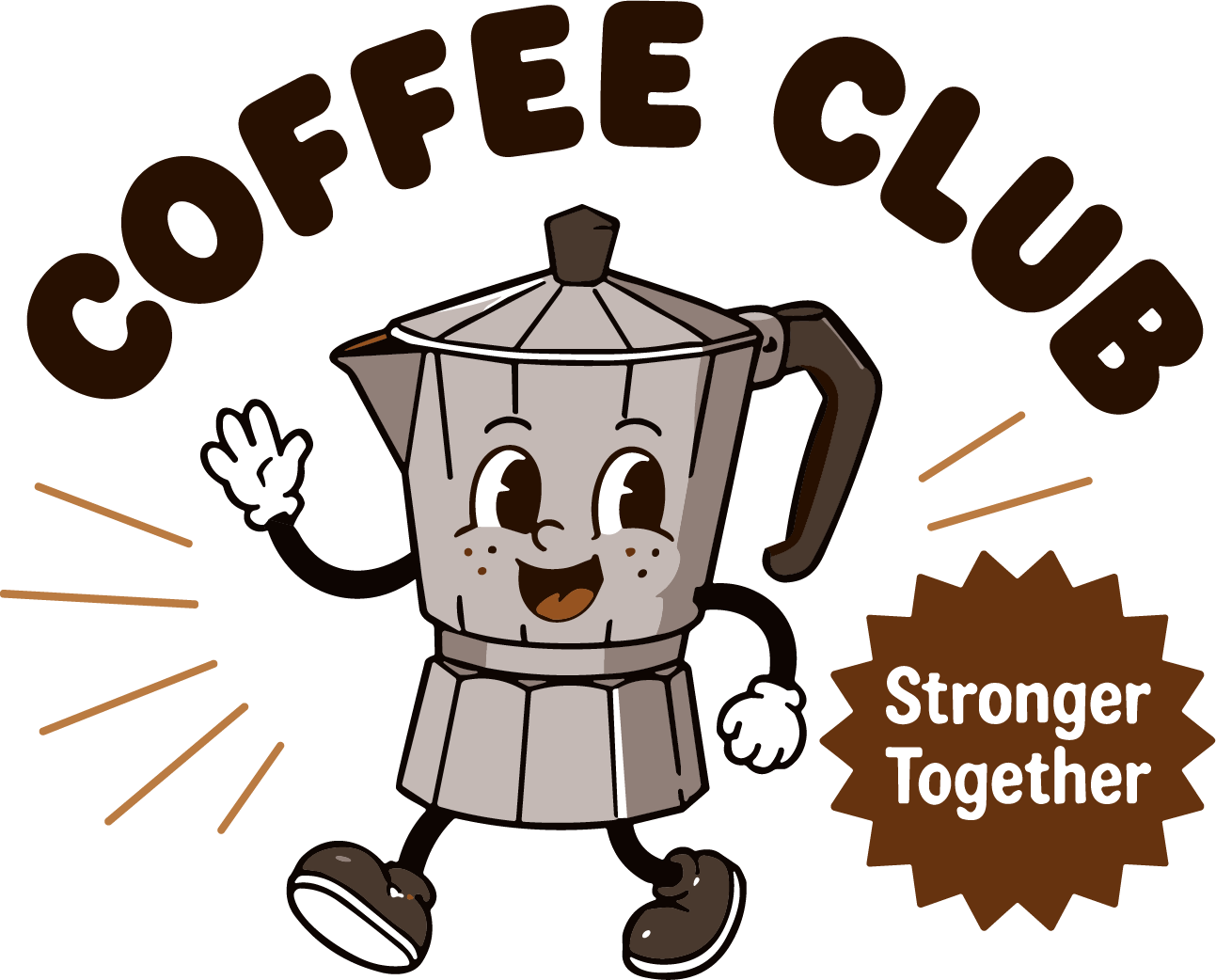 Coffee Pot Mascot SVG Cheerful Walking Vector - Image 1