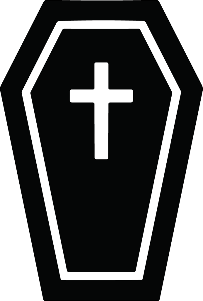 Coffin With Cross SVG Gothic Silhouette Vector