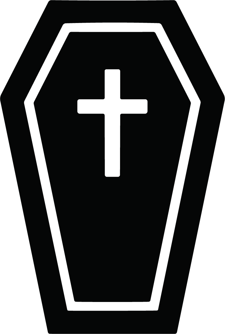 Coffin With Cross SVG Gothic Silhouette Vector - Image 1