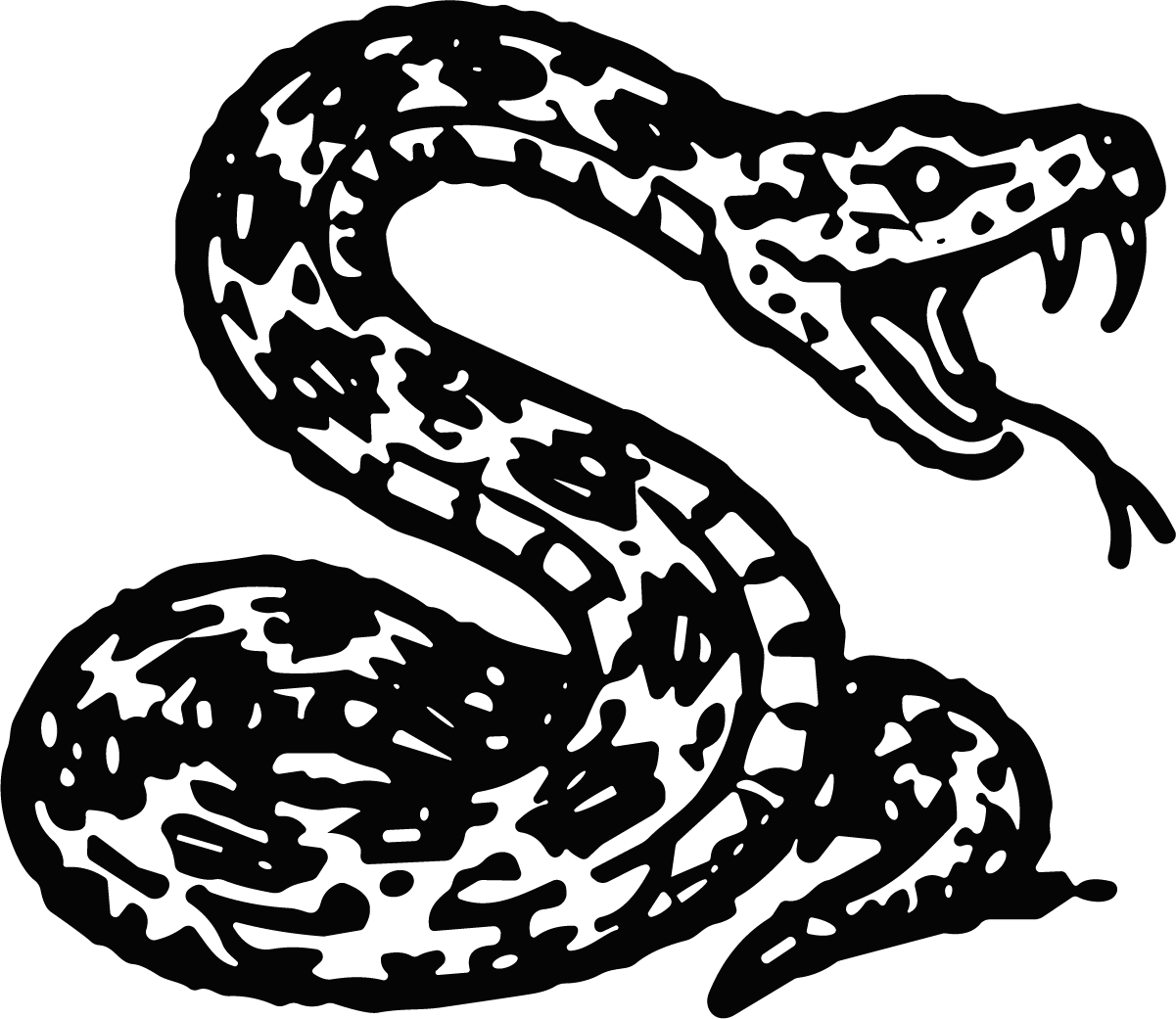 Coiled Snake SVG Bold Black Ink Vector - Image 1