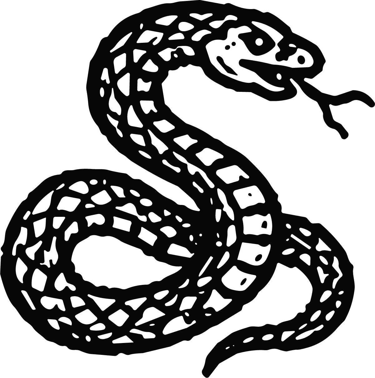 Coiled Snake SVG Bold Serpentine Vector - Image 1