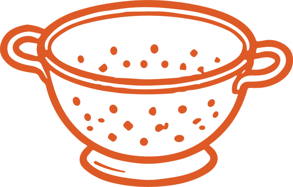 Colander SVG Hand-Drawn Kitchenware Vector