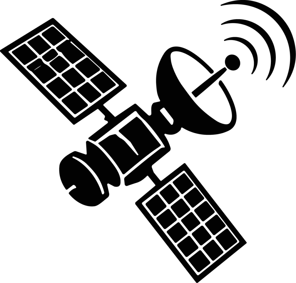 Communication Satellite SVG Bold Silhouette Vector