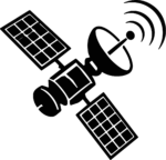 Communication Satellite SVG Bold Silhouette Vector