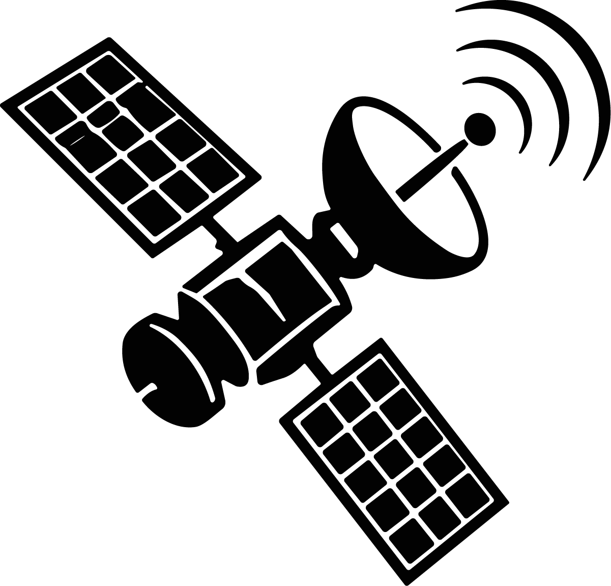 Communication Satellite SVG Bold Silhouette Vector - Image 1