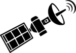 Communication Satellite SVG Bold Silhouette Vector