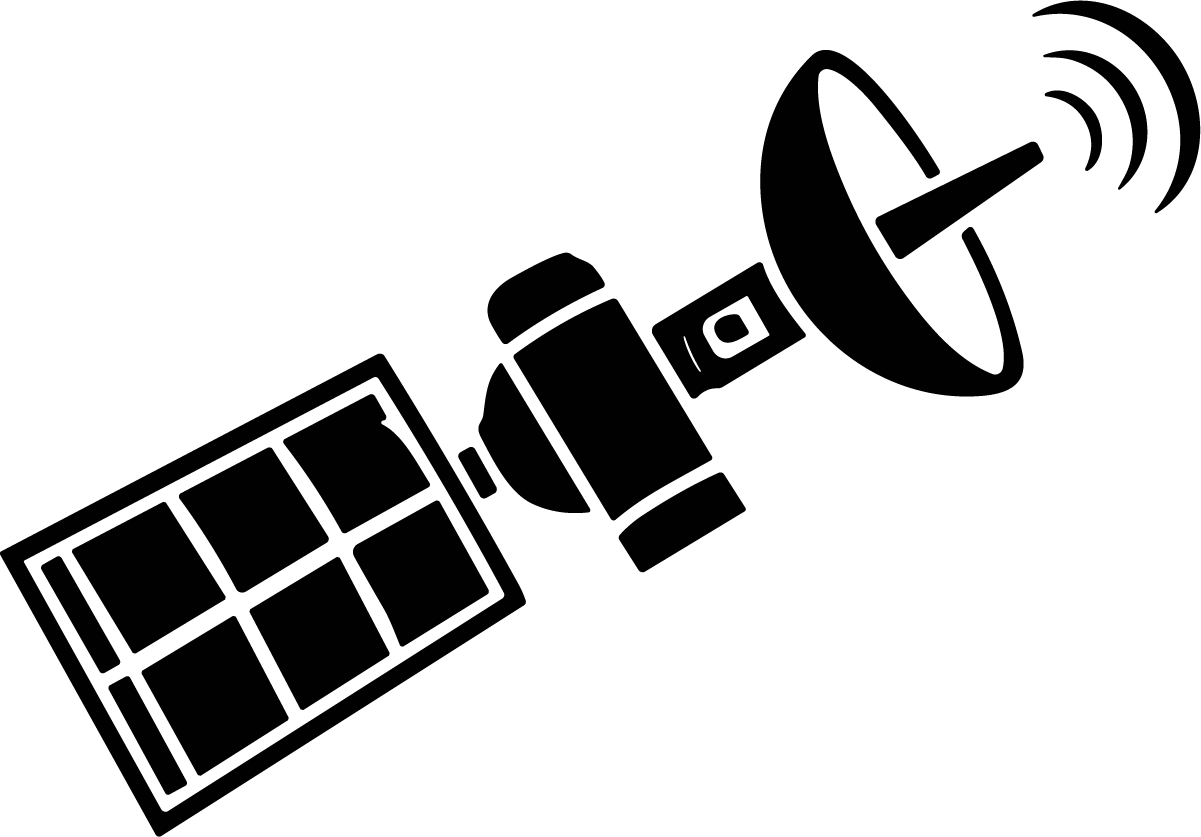 Communication Satellite SVG Bold Silhouette Vector - Image 1