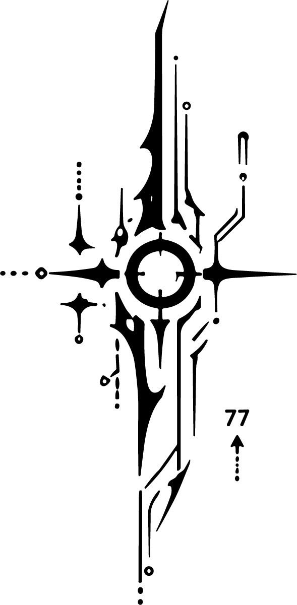 Compass Emblem SVG Futuristic Circuit Vector - Image 1