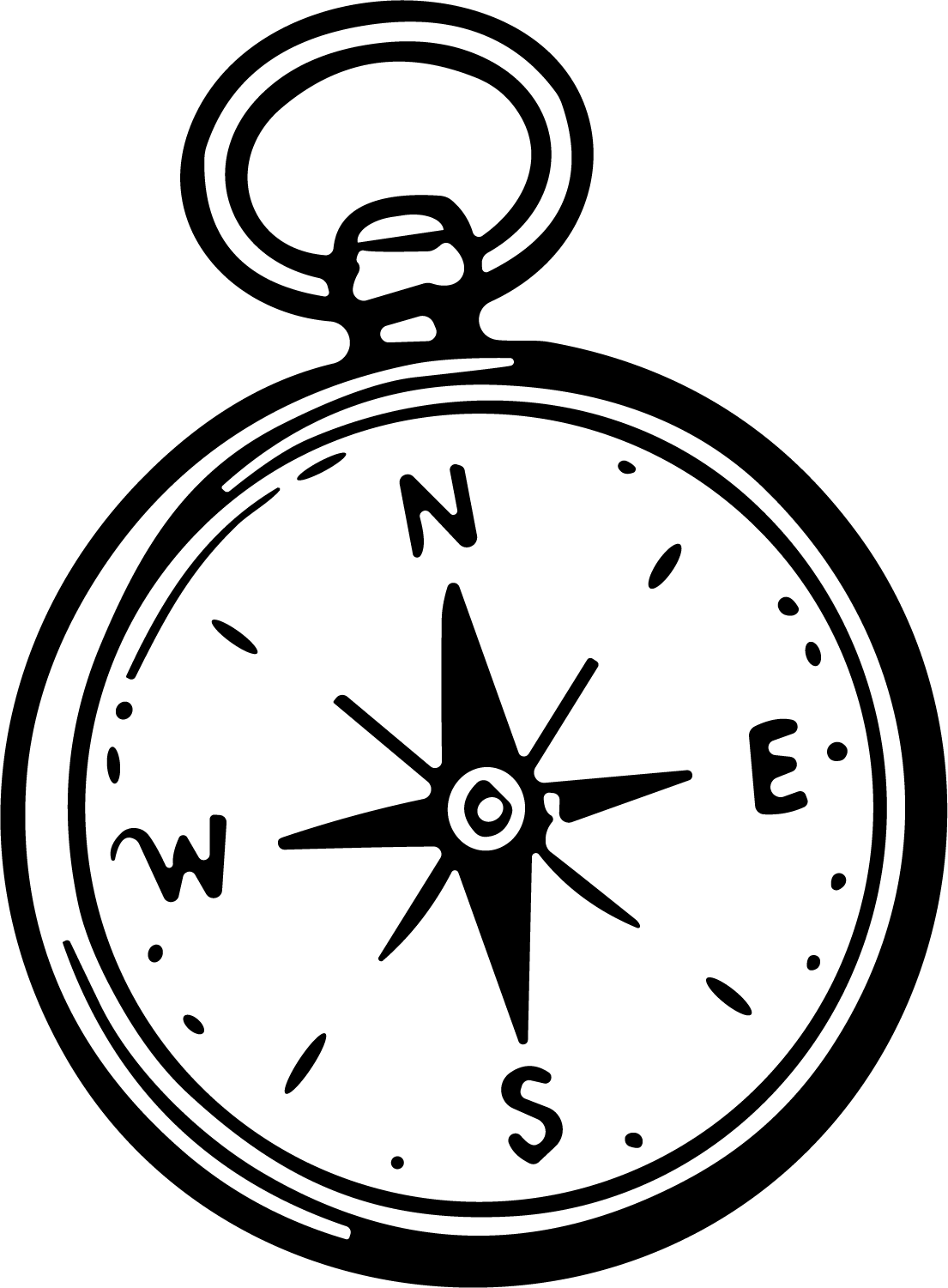Compass SVG Bold Line Sketch Vector - Image 1
