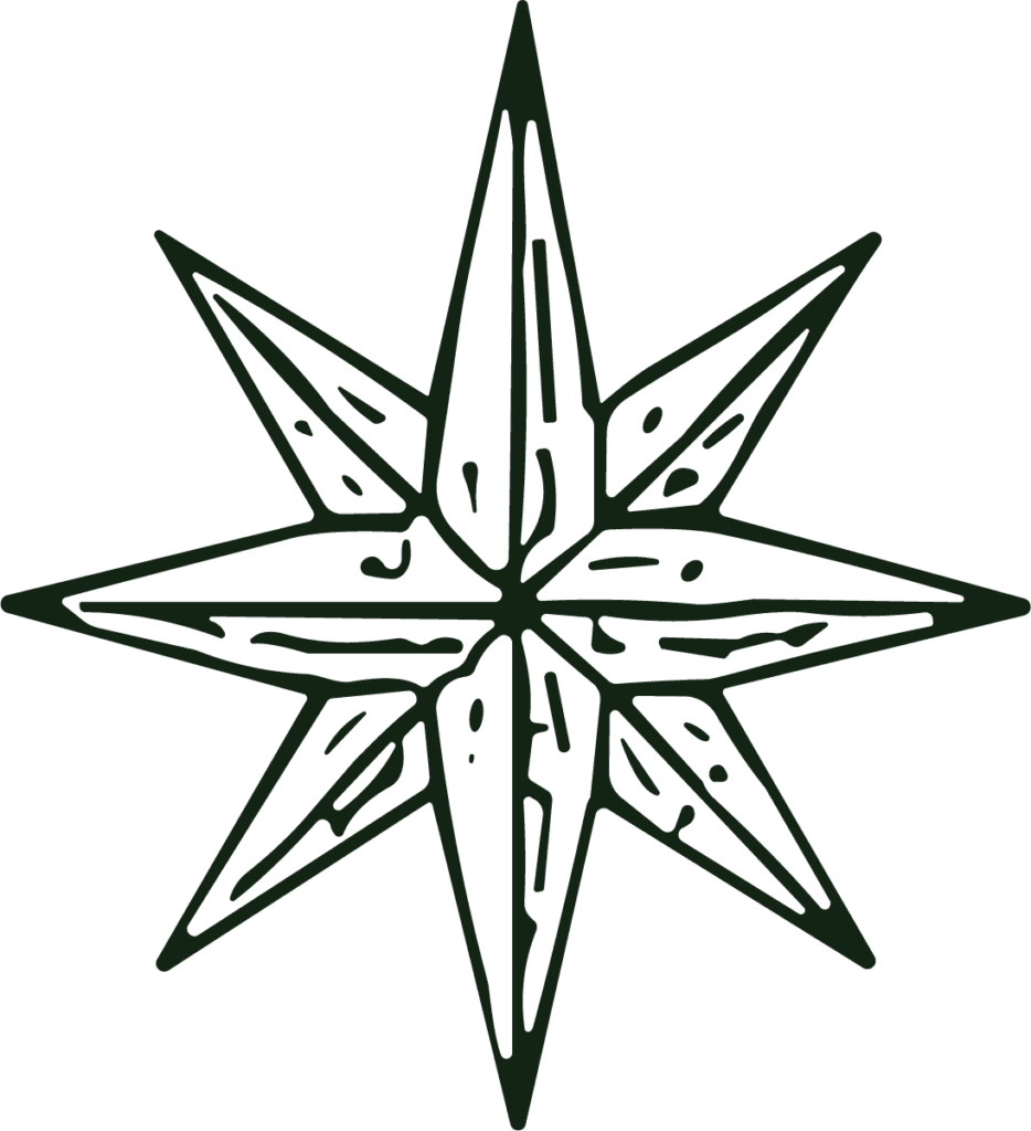 Compass Star SVG Hand-Drawn Nautical Vector