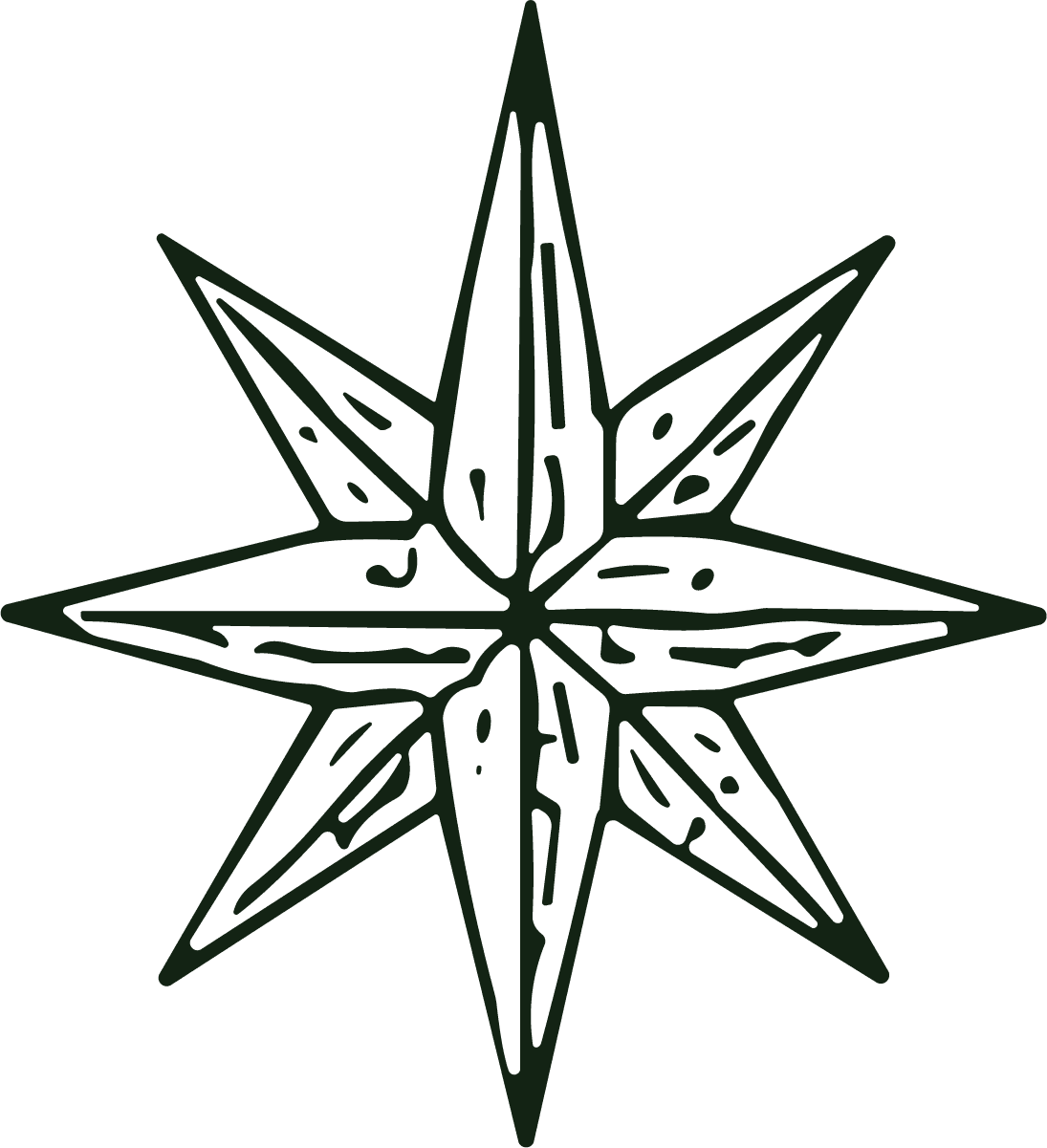 Compass Star SVG Hand-Drawn Nautical Vector - Image 1