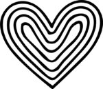 Concentric Heart SVG Rippling Outline Vector