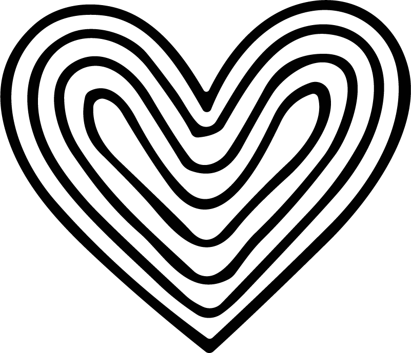 Concentric Heart SVG Rippling Outline Vector