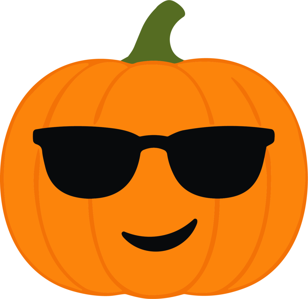 Cool Pumpkin SVG Sunglasses Smirk Vector