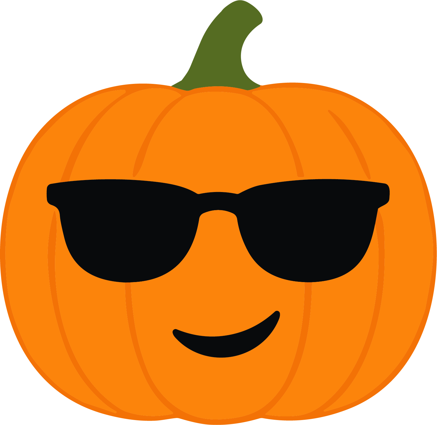 Cool Pumpkin SVG Sunglasses Smirk Vector - Image 1