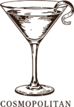 Cosmopolitan Cocktail SVG Vintage Etched Vector