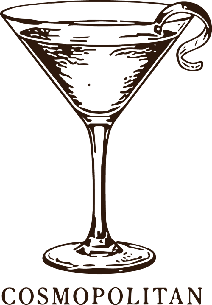 Cosmopolitan Cocktail SVG Vintage Etched Vector